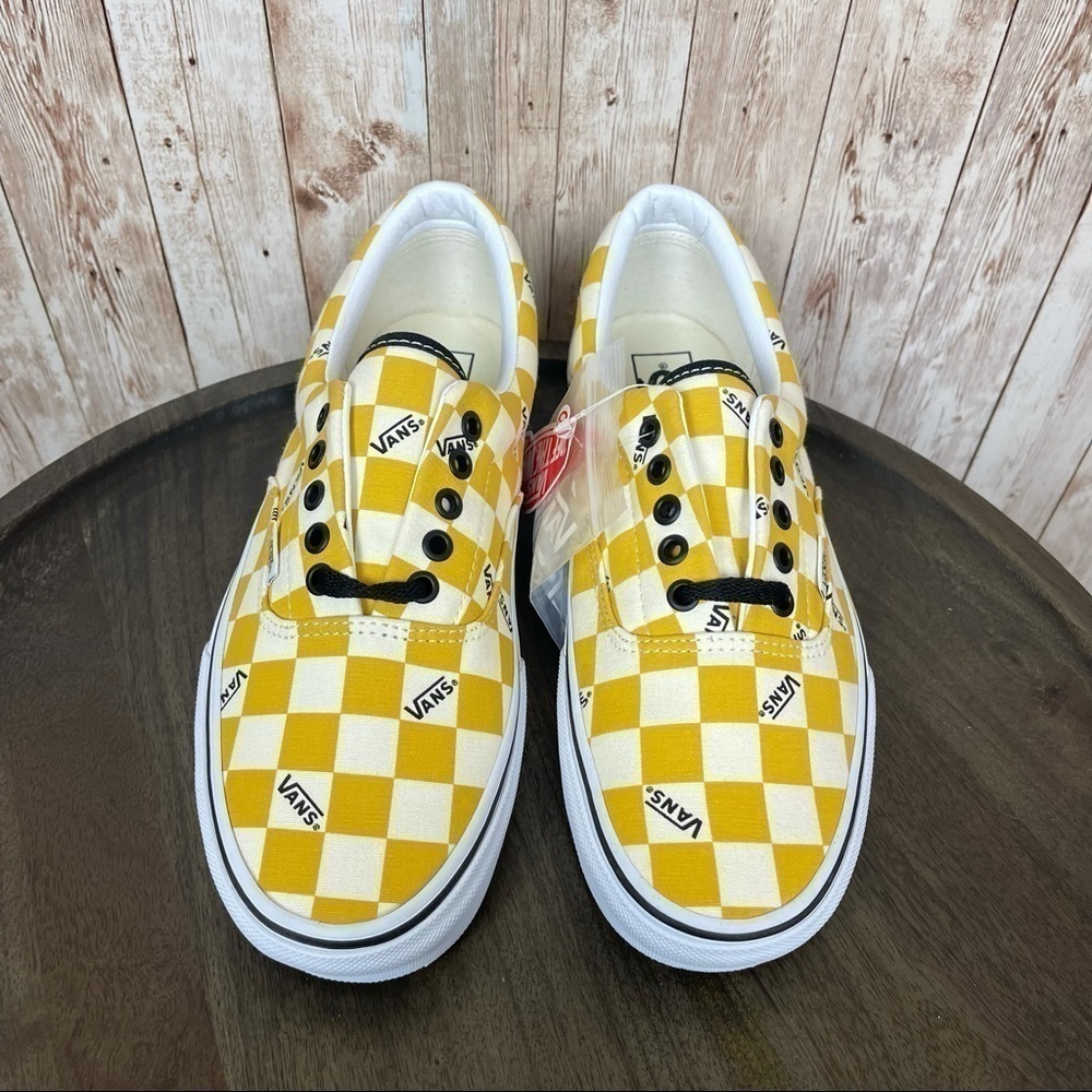 Vans Era Big Check Yolk Yellow Canvas Sneaker Size 11.5 Men - Picture 2 of 10